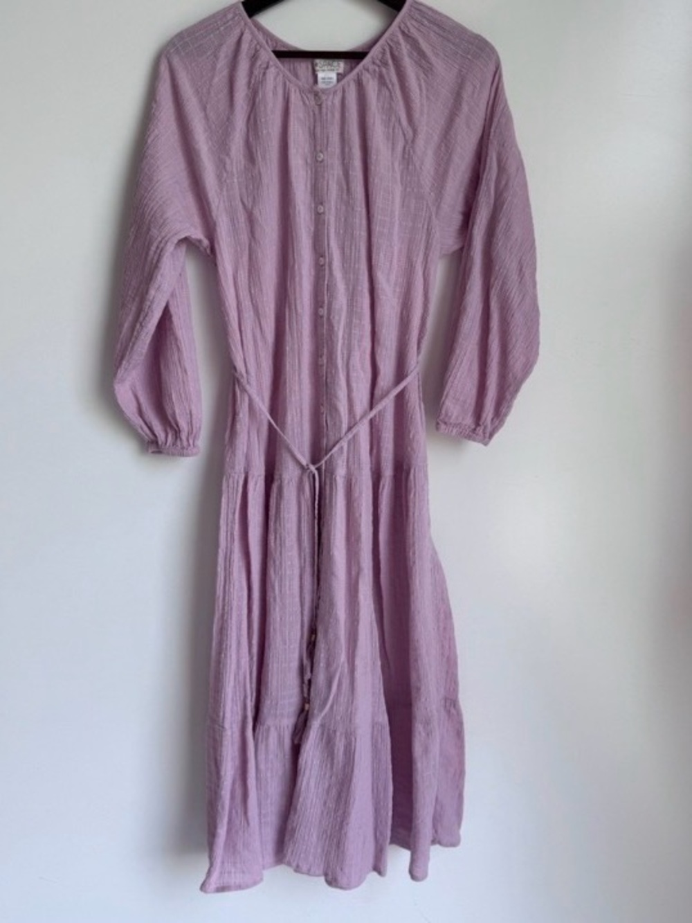 L*space Lavender Napali Maxi Dress Size Small 100% cotton vacation resort beach - Picture 7 of 12